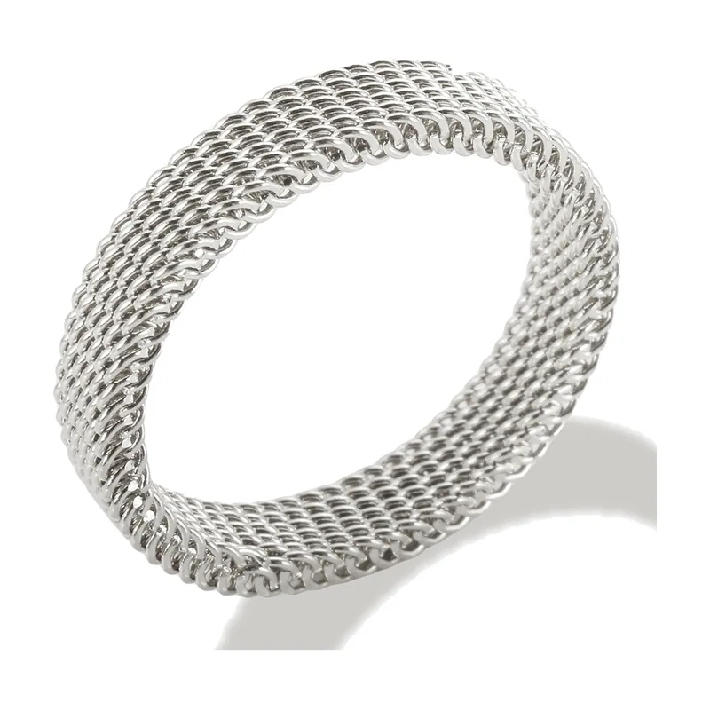 Anillo de Cadena Trenzada, Acero Inoxidable 316L