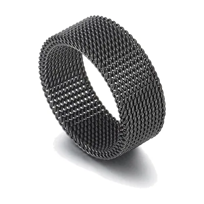 Anillo de Malla Tejida para Hombre, Acero Inoxidable 316L