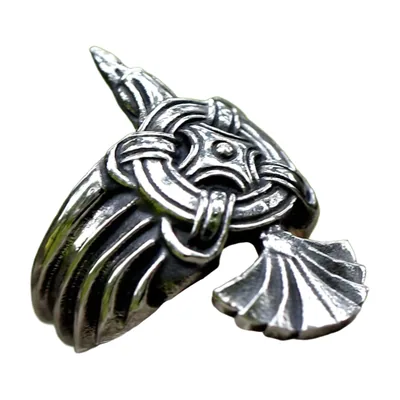 Eagle Ring with Celtic Knotwork, 316L Stainless Steel