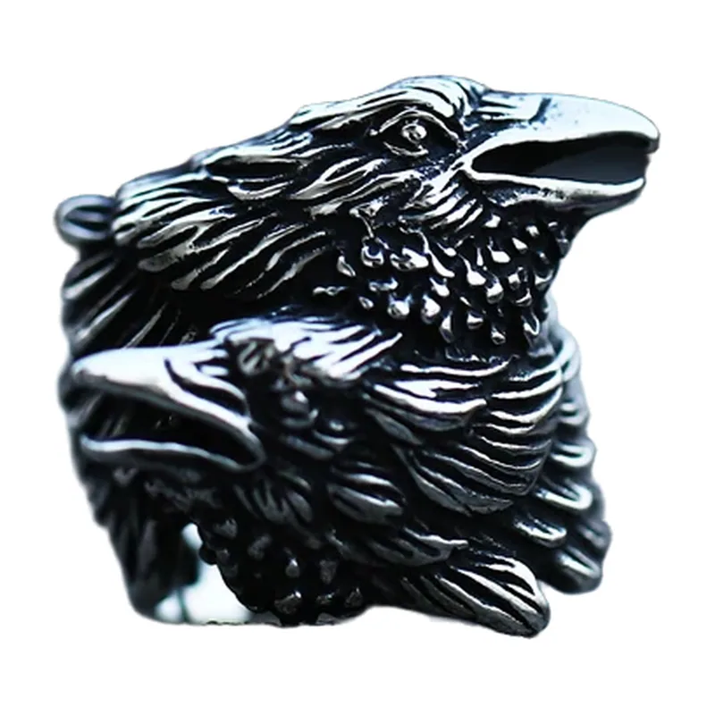 Adlerkopf Statement-Ring aus 316L Edelstahl