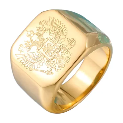 Anillo Sello de Doble Águila, Acero Inoxidable 316L