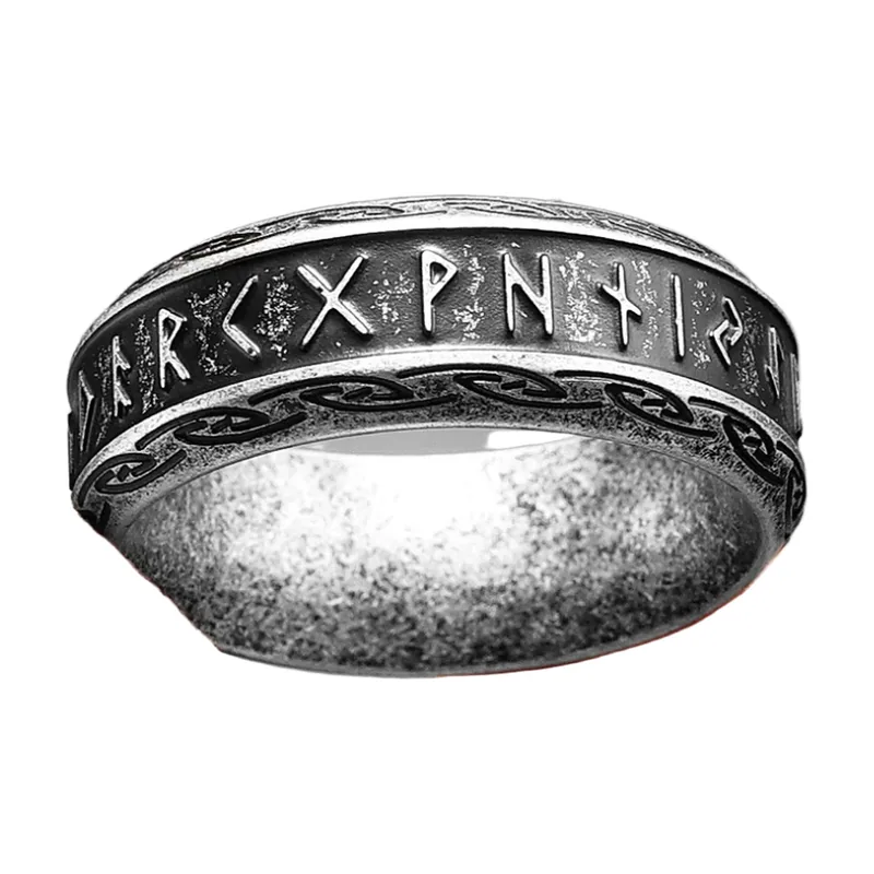 Wikinger Runen Ring für Herren, Edelstahl