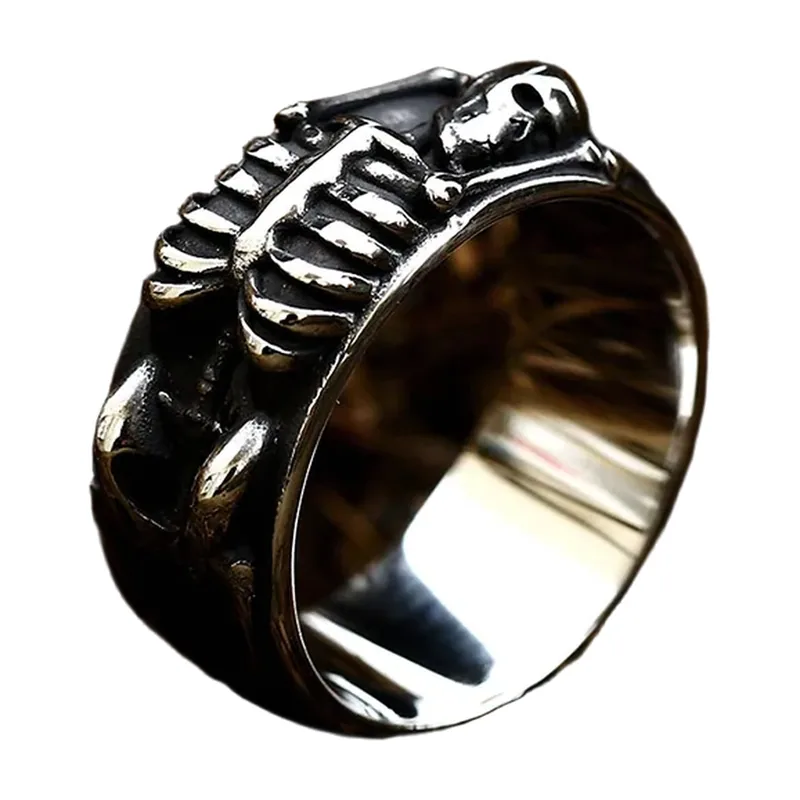 Eagle Skull Skeleton Ring, 316L Stainless Steel