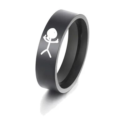 Anillo Stickman, Acero Inoxidable Negro