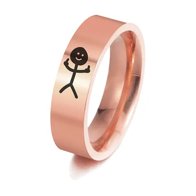 Anillo de Figura Stickman para Hombre, Acero Inoxidable 316L