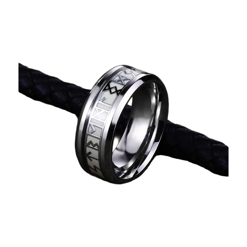 Wikinger Runen Ring für Herren, 316L Edelstahl