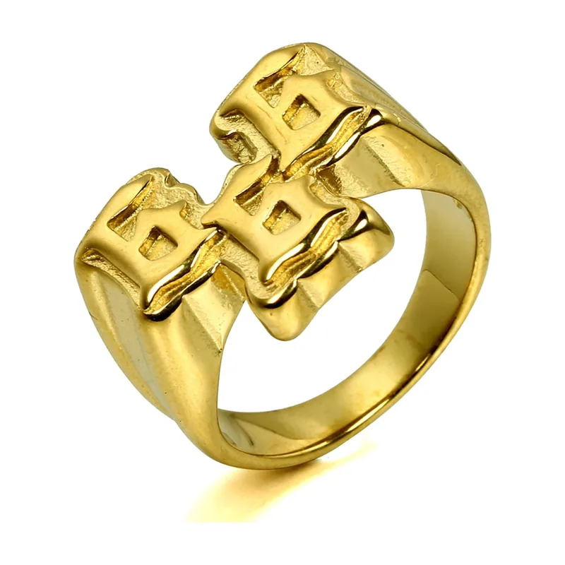 Bague Statement Motif 666, Acier Inoxydable 316L