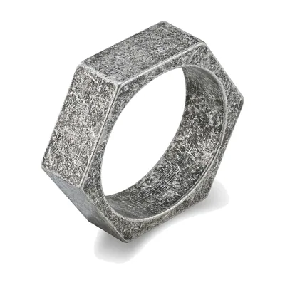 Anillo Hexagonal, Acero Inoxidable Cepillado