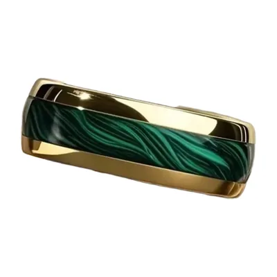 Anillo dorado con incrustación de madera de Koa, Acero Inoxidable
