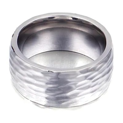 Anillo de Banda con Motivo de Olas, Acero Inoxidable