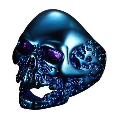 Anillo Biker de Calavera, Acero Inoxidable 316L